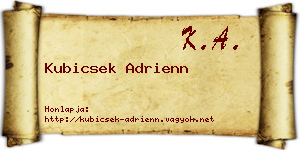 Kubicsek Adrienn névjegykártya